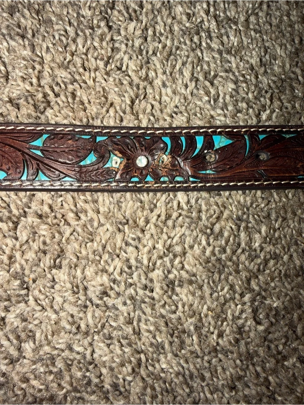 ARIAT GIRLS' TOOLED RHINESTONES OVERLAY BELT Size 27